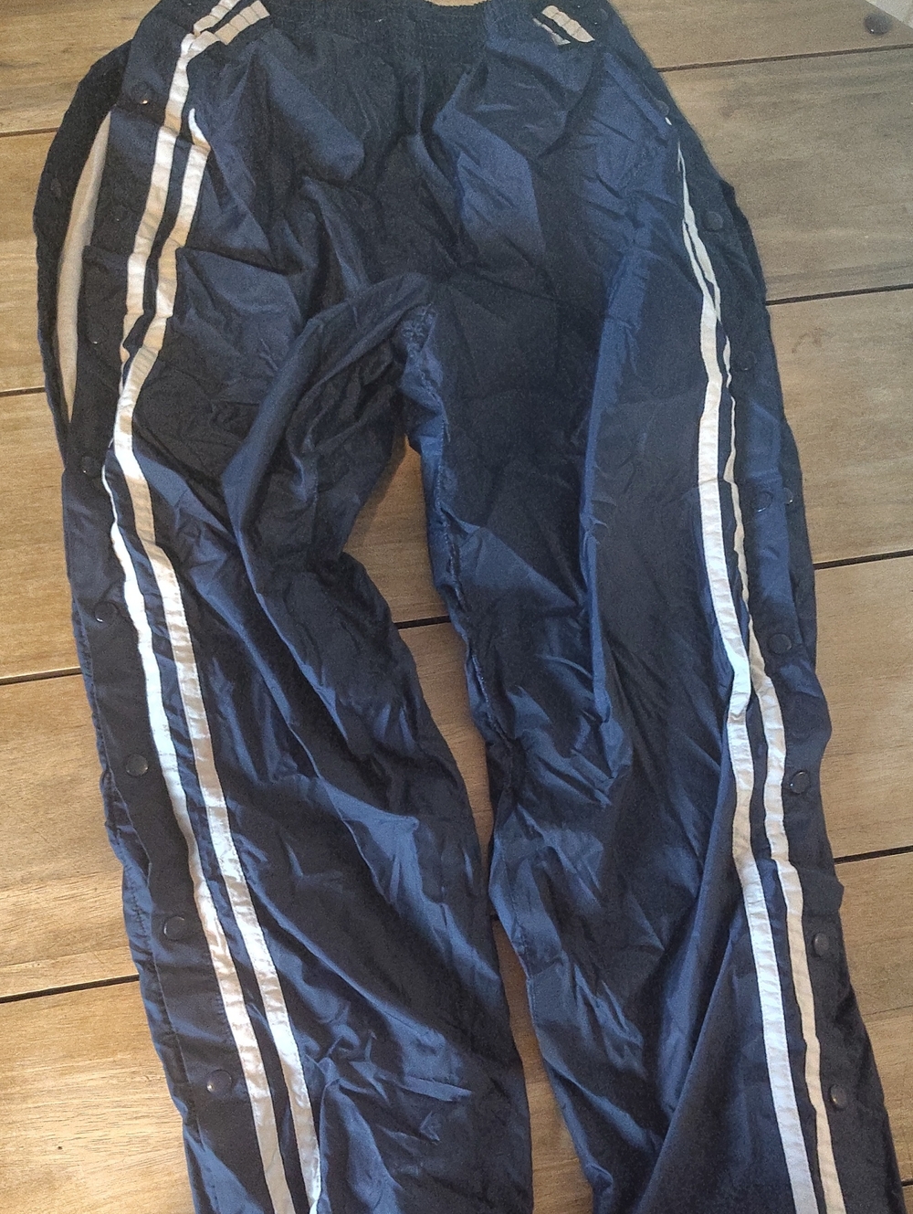 jcpenney Navy Snap-Front Track Pants with White Side Stripes